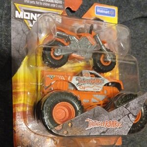 Thunderroarus Monster Truck And Motorcycle  Toy - Orange 1/64 Monster JAM